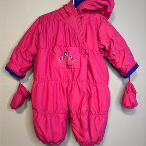 Vintage OshKosh Fuchsia Puffer Snowsuit
